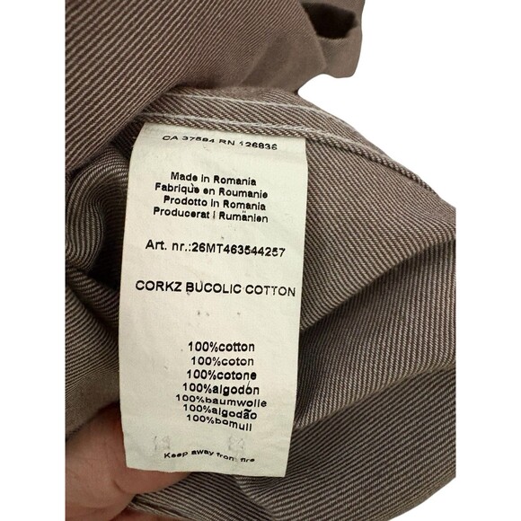 J. Lindeberg Button Down Oxford Shirt Men's 16" Brown White Stitching Casual - Picture 3 of 10